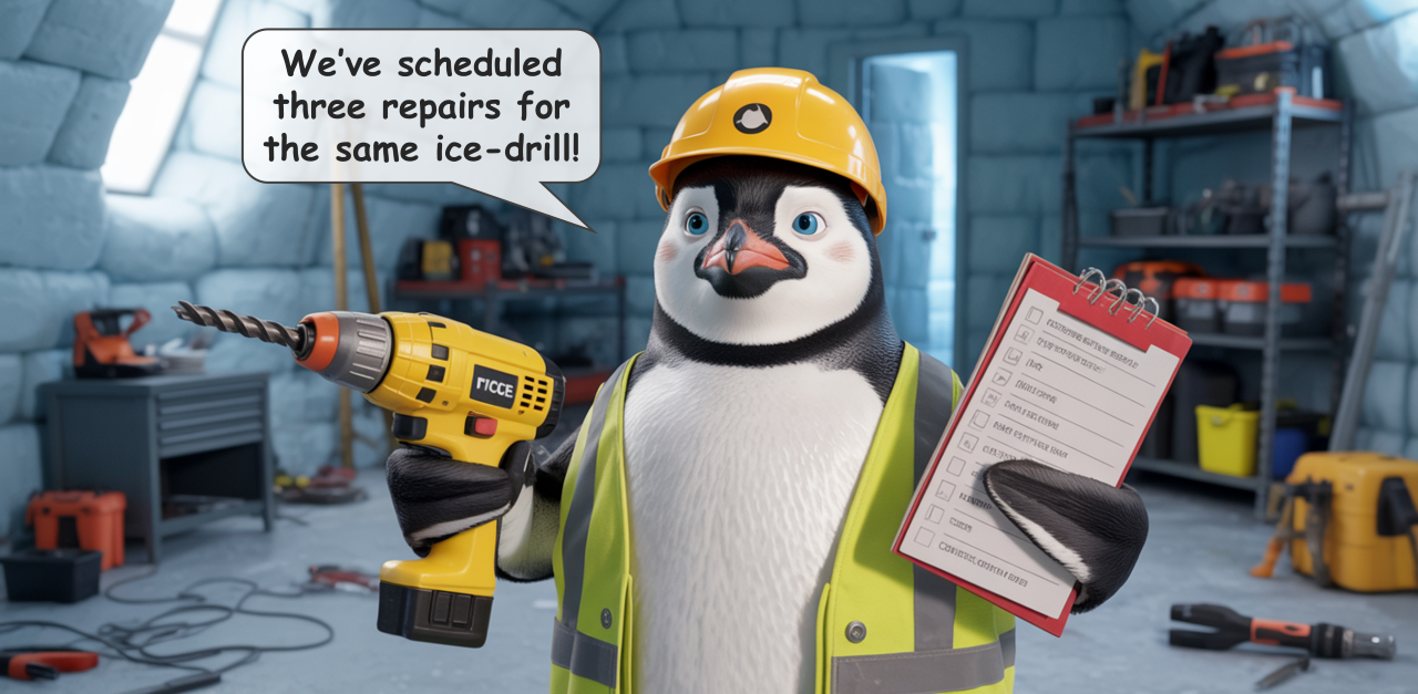 We’ve scheduled three repairs for the same ice-drill!