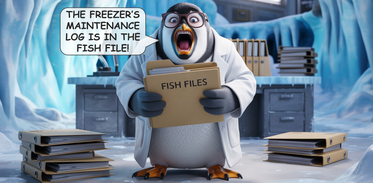THE FREEZER’S MAINTENANCE LOG IS IN THE FISH FILE!